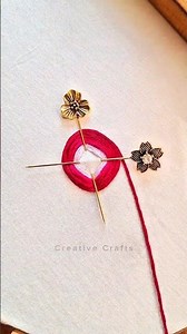 Elegant flower embroidery tricks🥰🪡 #stitch #embroidery #viral #shorts