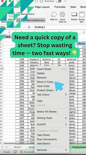 How to Copy a Sheet in Excel? (2 Fast 🚀 Ways!) 📊| #excelhacks #shorts