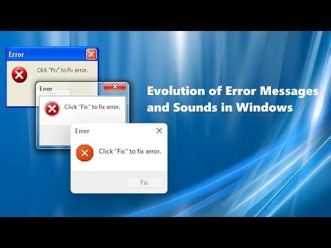 Evolution of Error Messages and Sounds in Windows