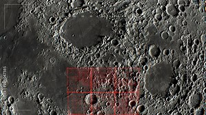 Moon surface scanned by orbital space sattelite