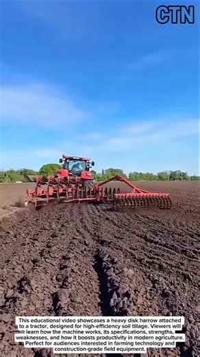 Powerful Heavy Disk Harrow in Action – Extreme Soil Tillage Efficiency