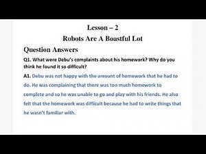 robots are a boastful lot questions and answers of class 6 english ratna sagar in hindi solution