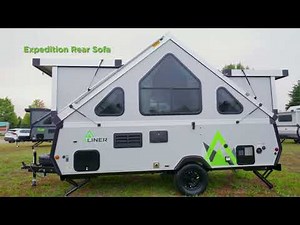 Aliner Expedition Rear Sofa Exterior Walkaround | A-Frame Camper Travel Trailer