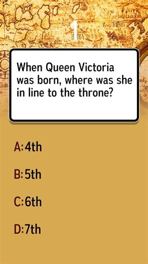 Where was Queen Victoria in the line to the throne at birth?