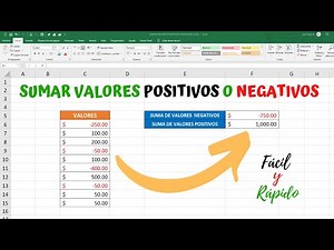 How to add negative or positive values ​​in Excel - Quick and Easy