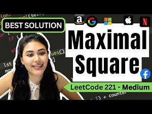 Maximal Square - LeetCode 221 - Python [O(n) time and O(1) Space!]