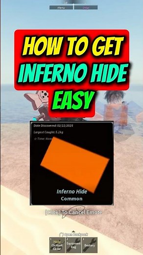 How to get the inferno hide in Roblox Fisch