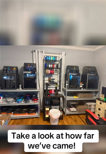 From a single setup… to a full print shop 💙🔥 What started as one printer in a corner has grown into something we are so proud of. Countless late nights, learning curves, trial and error, and a whole lot of faith later, yet here we are 🙌 We went from just getting started to running multiple machines, stocking filament, and creating custom products for our amazing customers every single day. This business isn’t just prints… it’s family, hard work, and a dream we decided to chase 💯 Thank YOU to