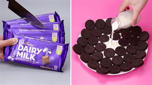 Chocolate Bars and Oreo Milk Pour