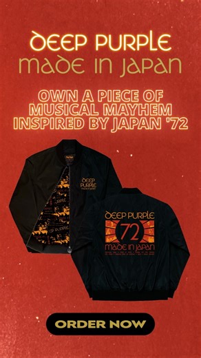 Don’t miss out on the limited edition Made In Japan premium Bomber Jacket, available now at the official Deep Purple Store. Featuring embroidered pocket logo, print-on-luxe inner lining, custom gun metal zipper pull and woven collar patch. Grab yours whilst stock lasts – link below! https://dpurple.lnk.to/madeinjapanjacket // DP WebCrew #deeppurple #madeinjapan #dp50 | Deep Purple