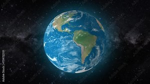 Cinematic video background showcases Realistic Globe rotating, zooming in on Peru country | realistic Earth rotating and zooming in on Peru Country video background in 4K