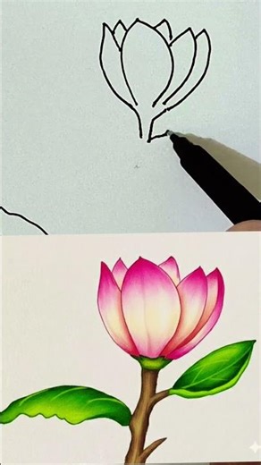 🌴 How to Draw a Beautiful Tropical Flower | Simple Drawing Guide #art #drawing #sketch