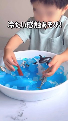 あお￤3歳が夢中になる五感あそび￤ on Instagram: "@ao_ouchi_asobi ←作り方・片付けについて💎 ▶▶材料◀◀忘れないように保存してね🌻 ①粉寒天 →私は楽天で購入しましたが100均でも販売しています♪ ②お水 ③食紅 ④固める容器 （例：製氷皿、バット、ボウル、カップ等） ▶▶作り方◀◀ ☆基本的には購入した粉寒天の作り方を参考にしてね🥣 ✎𓂃水500mlに粉寒天4ｇをお鍋に入れよく混ぜる ✎𓂃火にかける（大体5分くらい） ✎𓂃沸騰させた状態を2分 ✎𓂃粗熱をとる ✎𓂃（あれば）食紅等、色をいれる ✎𓂃水に濡らした容器にいれる ✎𓂃1時間くらい冷蔵庫で冷やせば完成！ ✎𓂃常温でも固まりますが、冷やすともっと気持ちいい💎 ※ちなみに私は量が欲しかったのでお鍋で作りましたが、 電子レンジでもできました！ ①水500mlに粉寒天4ｇを耐熱容器にいれて混ぜる ②600wで沸騰するまで約7分加熱 ③よく混ぜる ④再度1分加熱 ⑤以降の工程は上記とおなじ ◤ポイント！◢ ①しっかり沸騰させる（最低2分） ここが甘いと固まらない ②粗熱がとれると