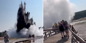 Explosión en el Parque Nacional de Yellowstone causa pánico entre los visitantes video
