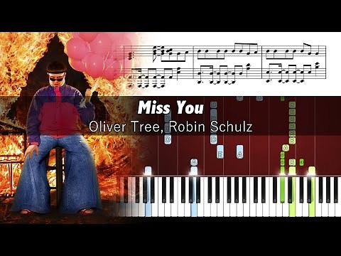 Oliver Tree & Robin Schulz - Miss You - Epic Piano Tutorial with Sheet Music