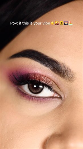 EASIEST Sunset Eyes Ever! ☀️😍🌇✨🌄 Purple Pink Eyeshadow Tutorial Mehendi look | gold glitter