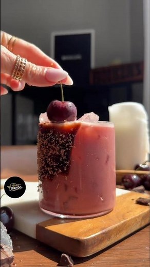Cherry Chocolate Vodka Cocktail 🍒🍫🍸 | Easy Dessert Martini Recipe #tipsytrends