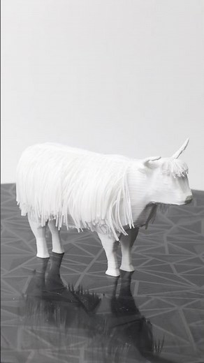 3D Printed Hairy Cow. #3dprinting #farm #animals