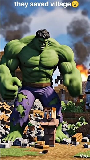 hulk and golem saved village#minecraft #animation #hulk #viral #hulksmash #newviralshorts #mrbeast