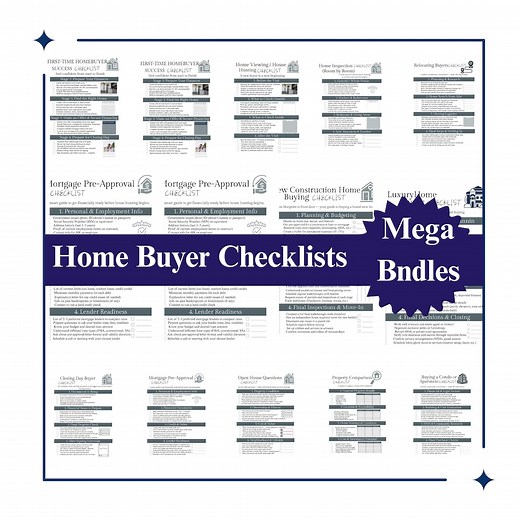 Home Buyer Checklist Bundle | 13 Printable & Editable Pdfs | First-time Real Estate Planner - Etsy