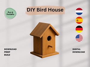 DIY Wooden Birdhouse Plans, Modern Outdoor Bird House (PDF) - Etsy