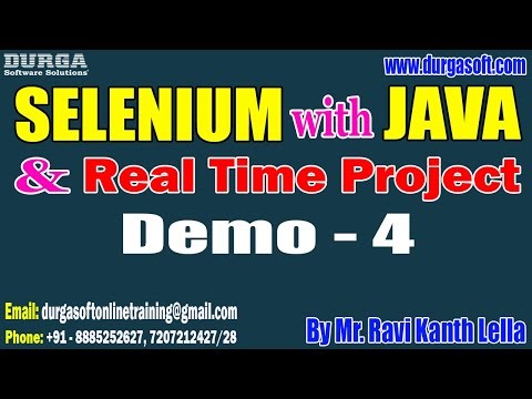 SELENIUM with JAVA tutorials || Demo - 4 || by Mr. Ravi Kanth Lella On 19-06-2023 @6PM IST