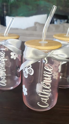 Customisable drinking glasses with straw R100✨ #drink #custom #foryour