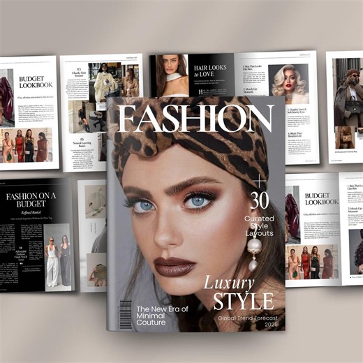 Editable Fashion Magazine Template Canva, Luxury Magazine Layout, A4 US Letter, Lookbook Template, Digital Magazine Kit, Fashion Brand Kit - Etsy