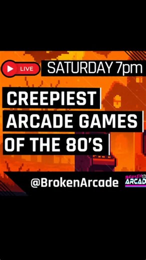 1.6K views · 72 reactions | JOIN Us TONIGHT ON YOUTUBE! We are going live tonight 7pm pacific 10pm Eastern. We’re counting down the creepiest arcade games of the 1980s! Join us for an Atari GameStation Go review, live Q&A, gameplay requests, 80s trivia, and of course, the Broken Arcade giveaway. See you there! | Broken Arcade | Facebook