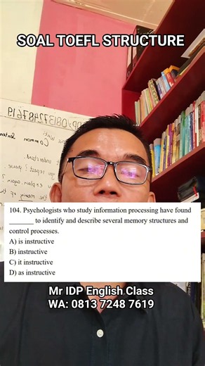 TOEFL Structure Question and Explanation No. 104