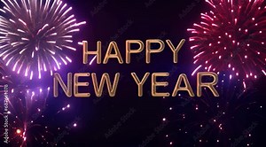 2024 New year Celebration. Happy New year 2024 Animated New year 2024 Greeting With Fireworks blasting