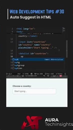 🔥 Auto Suggestion in HTML 🤯 Create Search Suggestions Without JavaScript