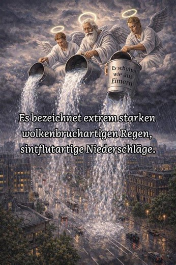 German Metaphor Explained | English Translation - Es schüttet wie aus Eimern