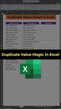 Excel Duplicate Name Select Magic | Find duplicate names with one click