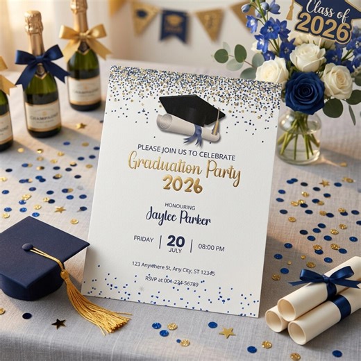 Graduation Party Invitation 2026, Modern Graduation Celebration Invite, Printable & Digital Template - Etsy