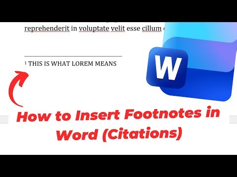 How to Insert Footnotes in Word (Citations)