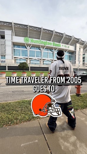 605K views · 7.3K reactions | The time traveler goes to the Cleveland Browns game in 2025. | Time Traveler from 2005 | Facebook