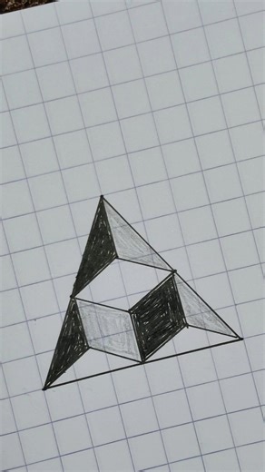 simple 3d drawing of a cube inside a triangle - you are my sunshine #3dart #3d #3dprint