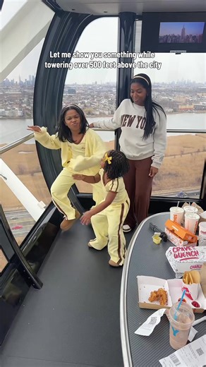 Let me show you something towering 500 feet above the city ! 🏙️ #fyp #family #momanddaughter #matching #sisters