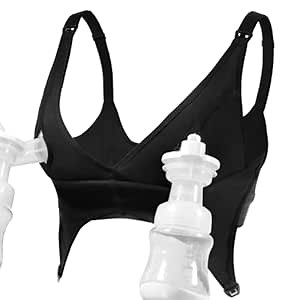 Momcozy Breast Pump Bra Hands Free, 3-in-1 Hands Free Pumping and Nursing Bra, Everyday Bra, Supportive Pump Bra with Pads (X-Large)