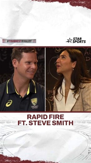 Favorite romantic song? 💖 Celebrity crush? 🌟 Perfect movie for a date? 🎥 Some answers, some fumbles, watch #SahibaBali put Steve Smith to the test in a rapid-fire round and see where he gets stuck! 😉 Watch the full episode of 'Date with a Superstar' ft. Steve Smith 👉🏻 https://youtube.com/live/3VKLQmpuIME?feature=share | Star Sports