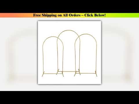 1PCS Gold Wedding Arch Stand, Party Decor Balloon arch, Frame Backdrop Holder Bracket,Size 4FT 5FT