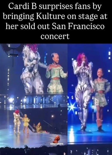 Cardi B surprises fans by bringing Kulture on stage at her sold out San Francisco concert