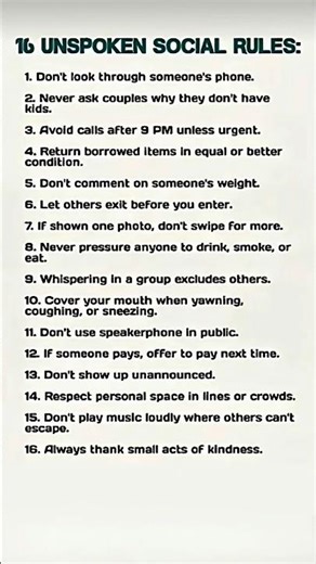 16 Unspoken Social Rules You Break Without Realizing