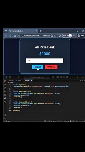 Banking System using HTML CSS and JavaScript. #frontendcourse #webdesign #cssanimation #javascript
