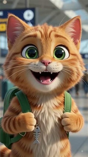 Cute Cat's Airport Adventure ✈️🐱 | Funny 3D Animated Cat Travel Story #Shorts