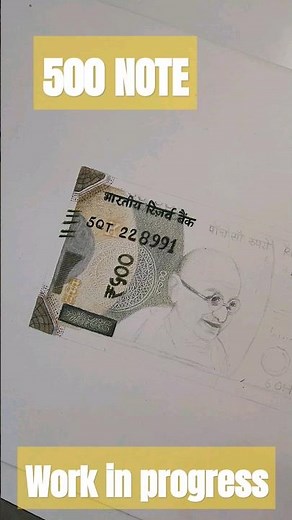 HOW TO DRAW 500 NOTE ... HYPER REALISTIC #trending #drawing #howtodraw #artshorts #drawingtutorial