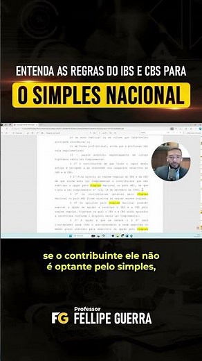 IBS e CBS para Contribuintes Optantes e Não Optantes pelo Simples Nacional!