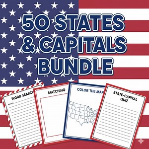 Printable Bundle USA Map Worksheets Activity Kit for Kids Elementary Ed Digital Download - Etsy