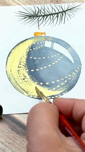 🎄 Day 13: Watercolor Christmas Ball! Today we’re embracing curves, tiny details, and all the creative exploration you want. Use your favorite colors, try patterns, add gold… make it yours. 💛 Get your Christmas Practice Sheets when enrolling into the Workshop. Beautiful handmade Christmas cards. Replay available until Dec 31. | Tania Miller ART